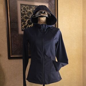 Spyder Active Hooded Full-Zip Jacket In Navy Women's SMALL Euc